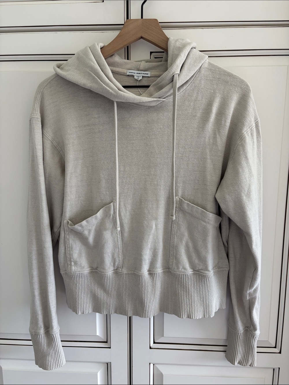 Standard James Perse Pull Over Hoodie Sweatshirt Cozy Tan Women’s Size 2 Medium